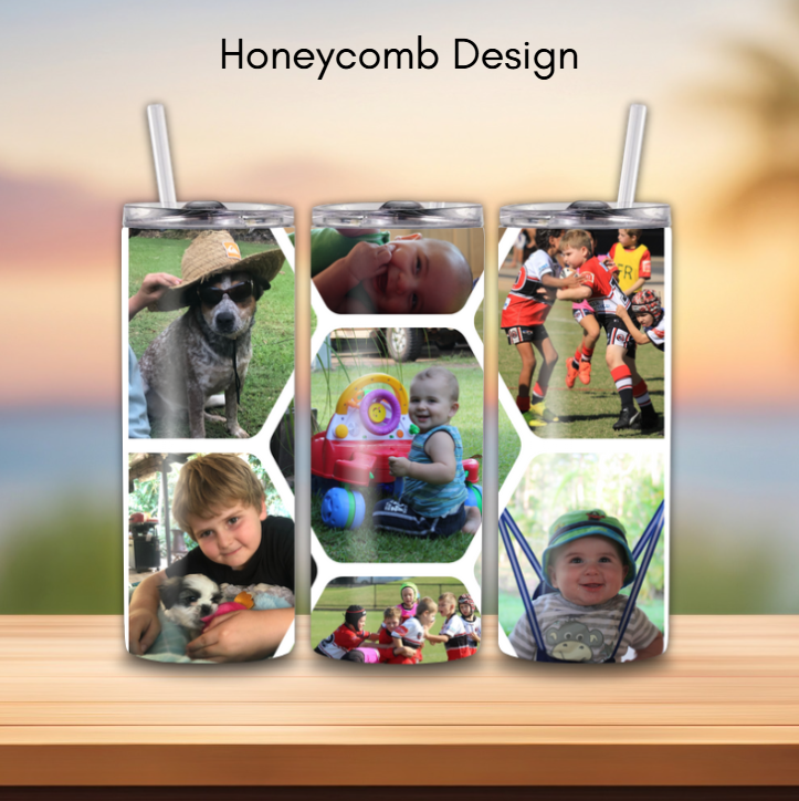 Photo Tumblers with Lid and Straw
