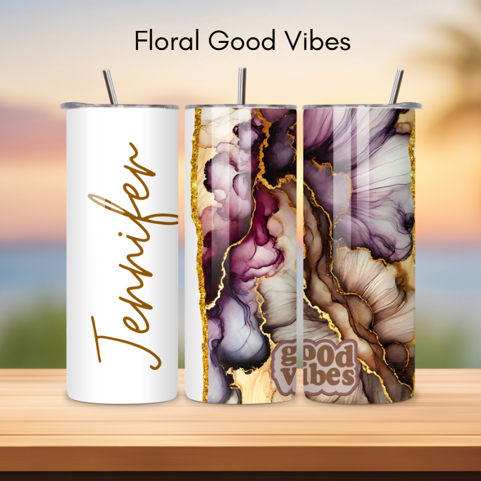 Photo Tumblers with Lid and Straw