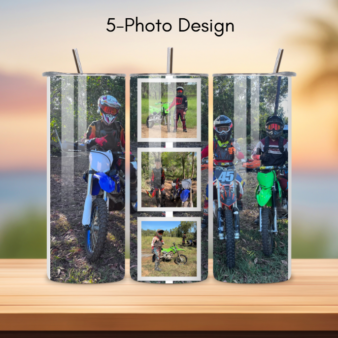 Photo Tumblers with Lid and Straw