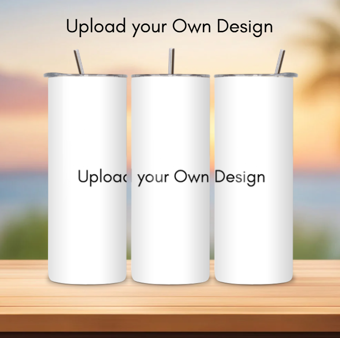 Photo Tumblers with Lid and Straw