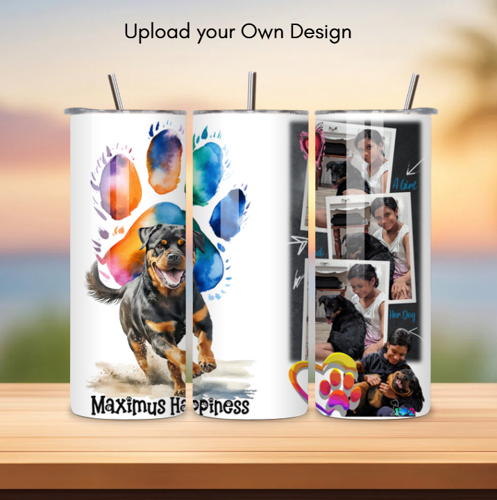 Photo Tumblers with Lid and Straw