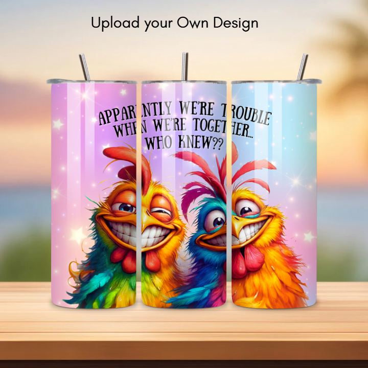 Photo Tumblers with Lid and Straw