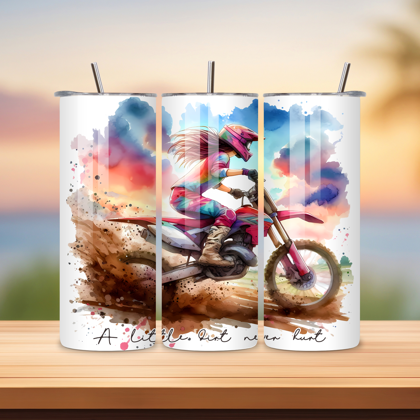 Ready-Made Tumblers with Lid and Straw