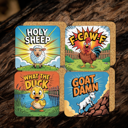 Funny Coasters | Each or Set of 4