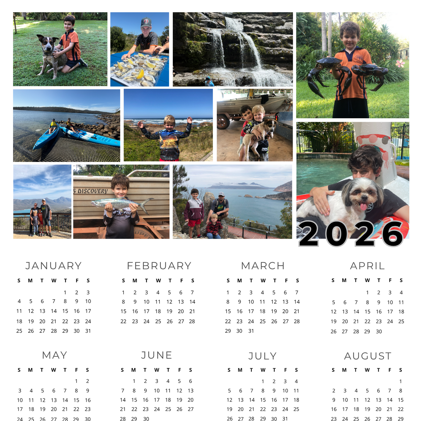 Magnetic Photo Calendar (2026) | Collage