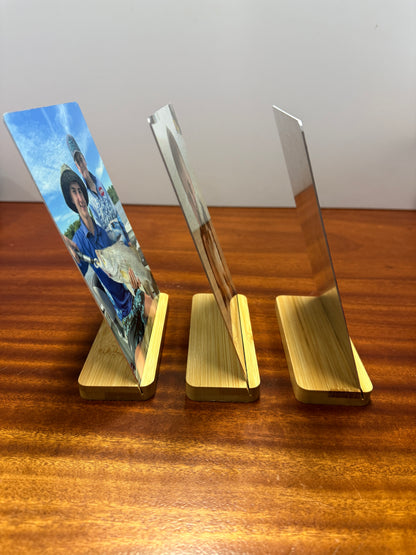 Metal Sublimated Prints on Bamboo Stand (5"x7")