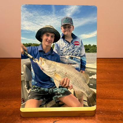Metal Sublimated Prints on Bamboo Stand (5"x7")