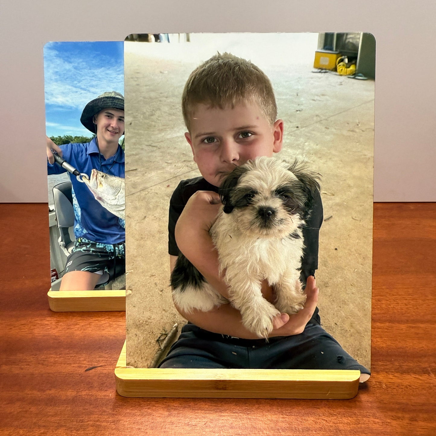 Metal Sublimated Prints on Bamboo Stand (5"x7")