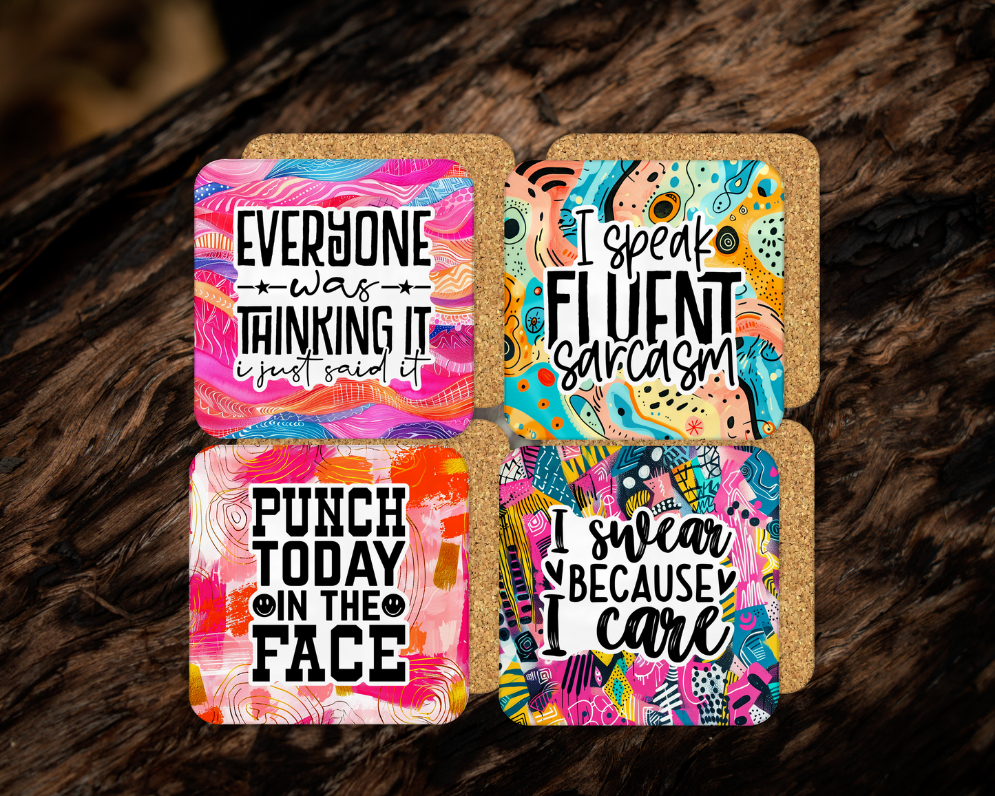 Sarcastic Coasters | Each or Set of 4