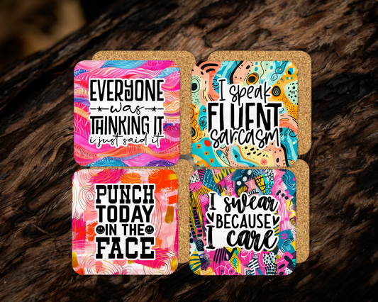 Sarcastic Coasters | Each or Set of 4