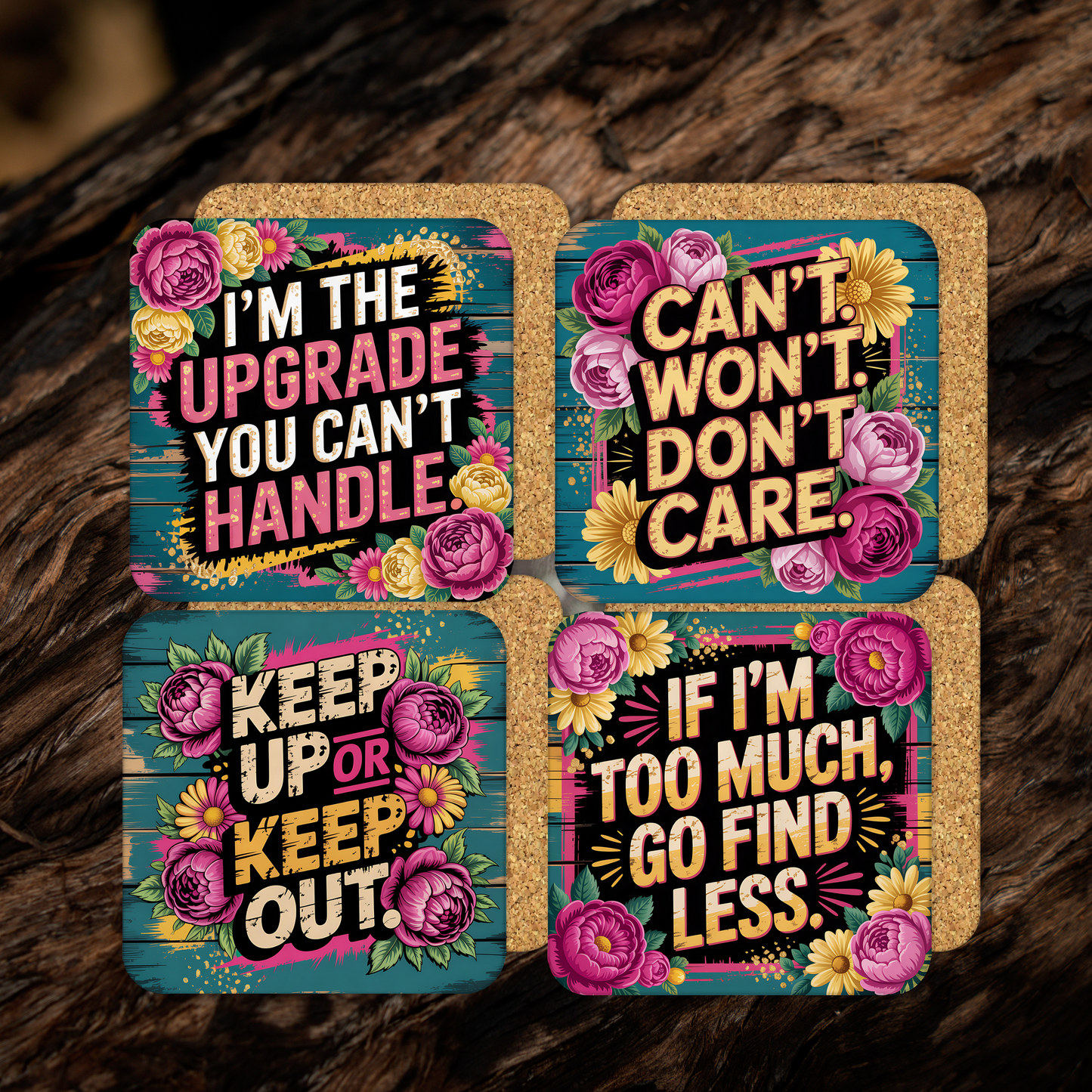 Sassy but Sweet Coasters | Each or Set of 4