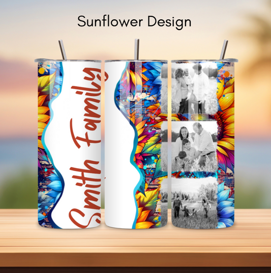 Photo Tumblers with Lid and Straw