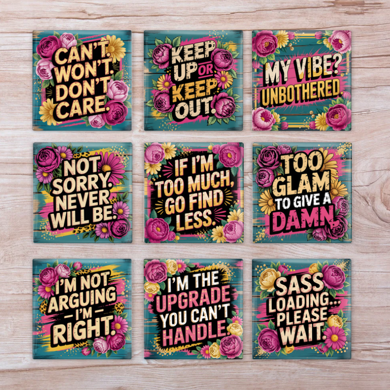 Sassy but Sweet Magnets | Each, Set of 4, Set of 9