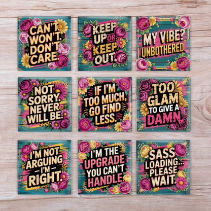Sassy but Sweet Magnets | Each, Set of 4, Set of 9