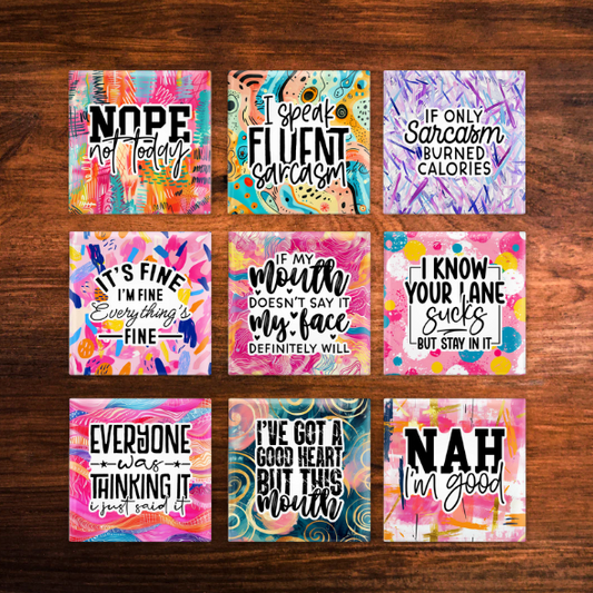 Sarcastic Magnets | Each, Set of 4, Set of 9