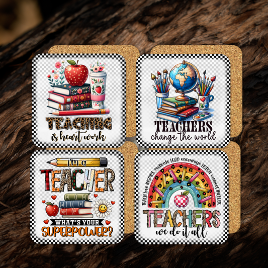 Teacher Coasters | Each or Set of 4